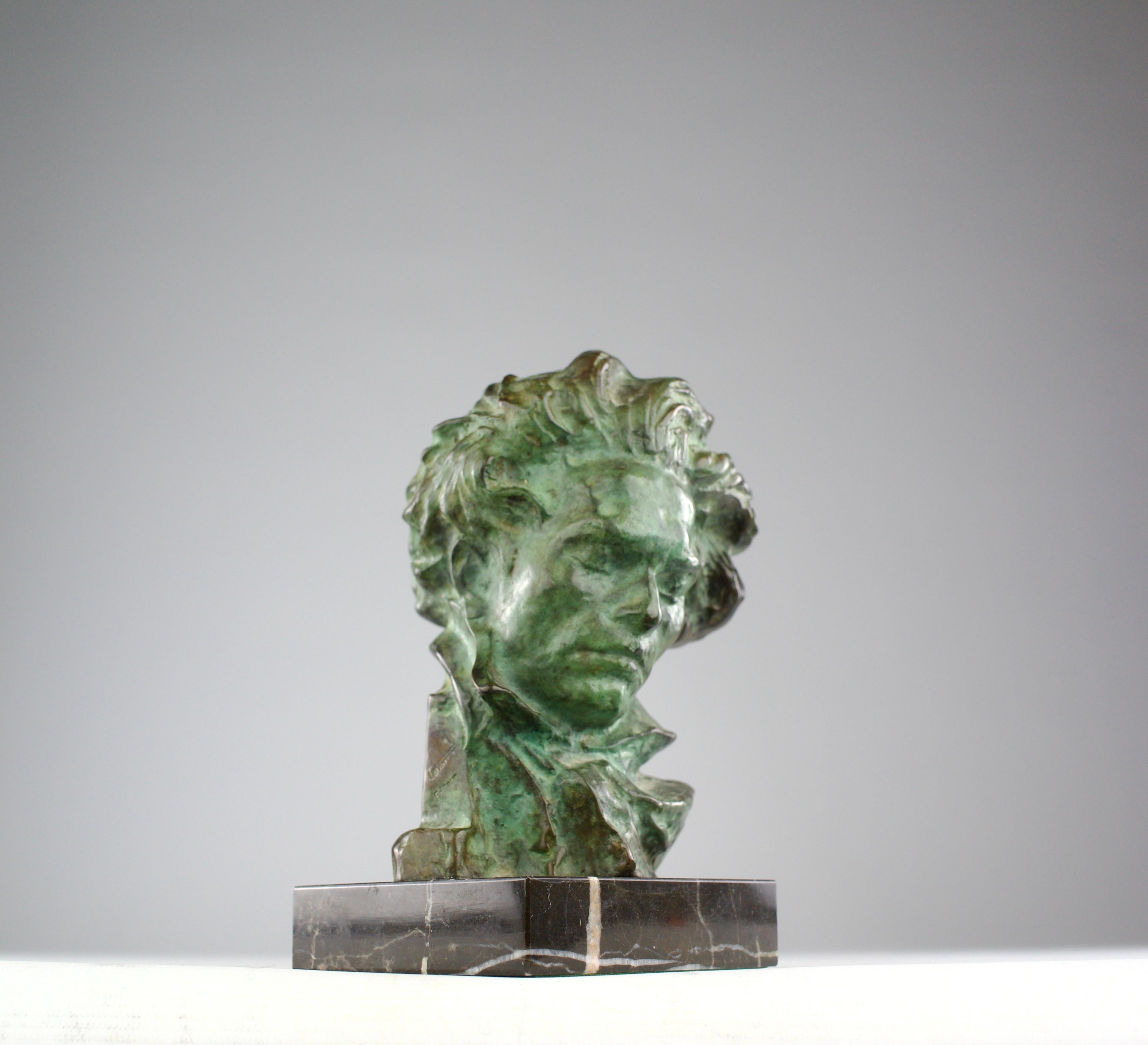 Pierre le Faguays x Max Le Verrier, Beethoven Bronze Bust, Art Deco 1920s 4