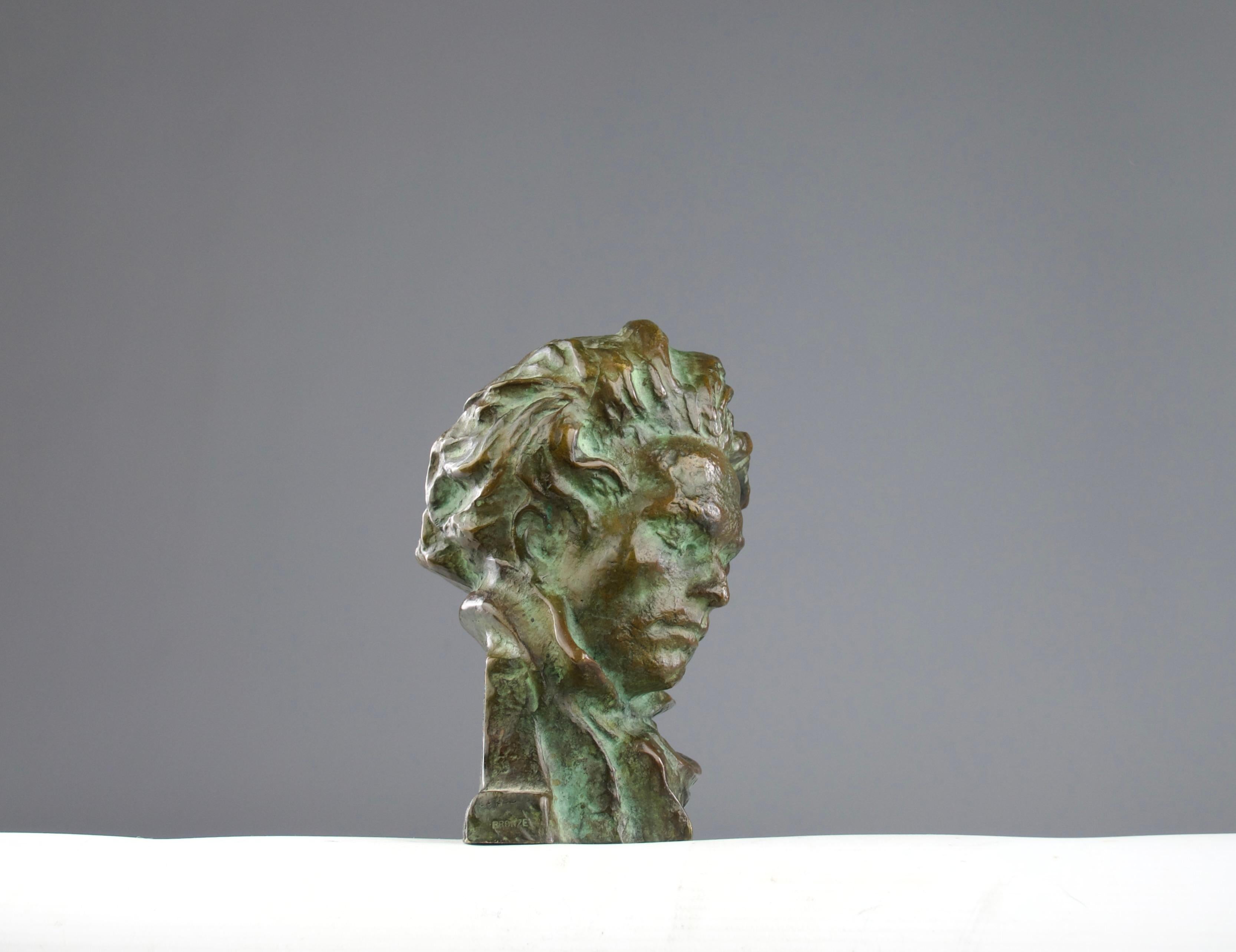 Pierre le Faguays x Max Le Verrier, Beethoven Bronze Bust, Art Deco 1920s For Sale 5