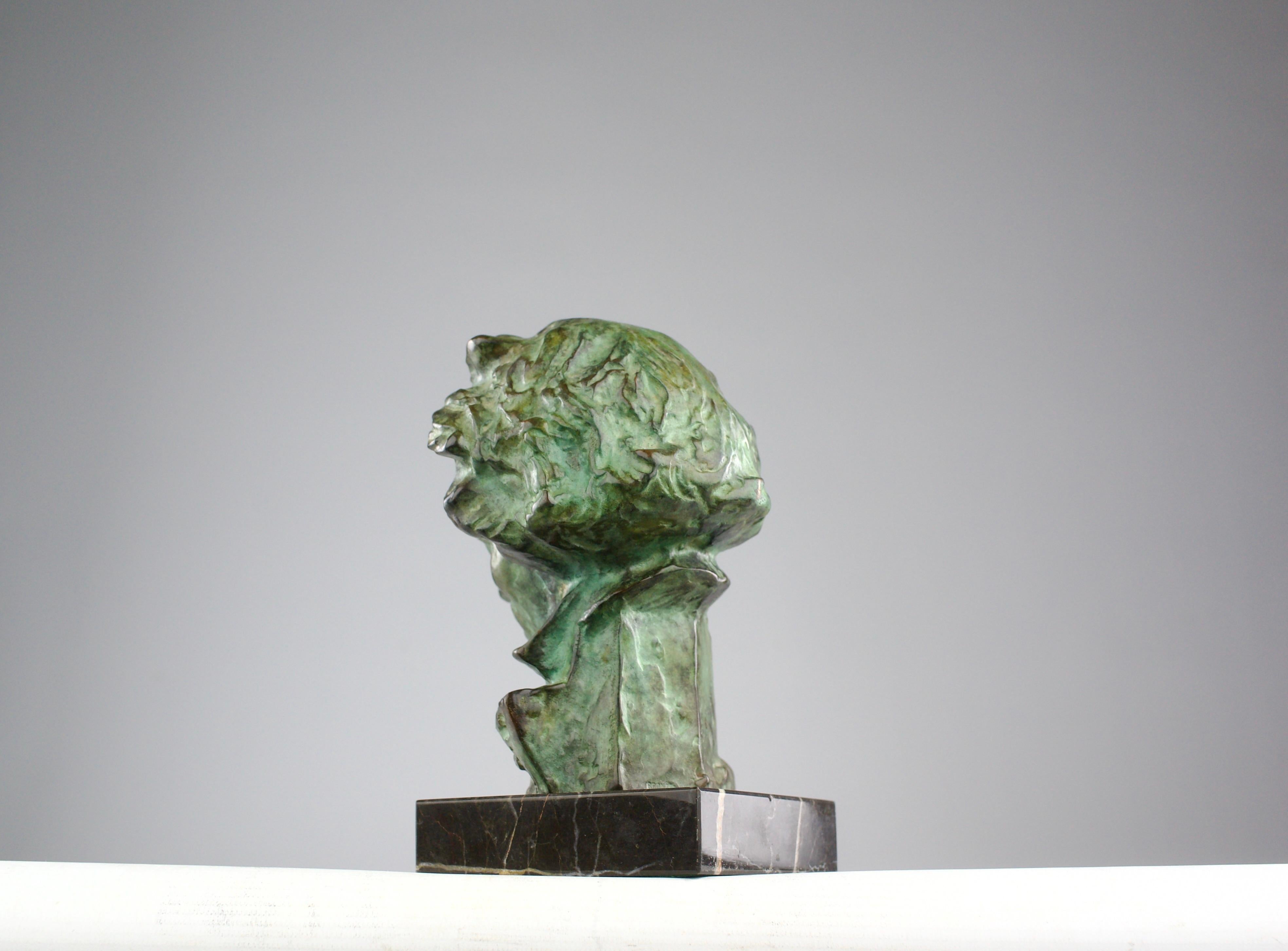 Patinated Pierre le Faguays x Max Le Verrier, Beethoven Bronze Bust, Art Deco 1920s
