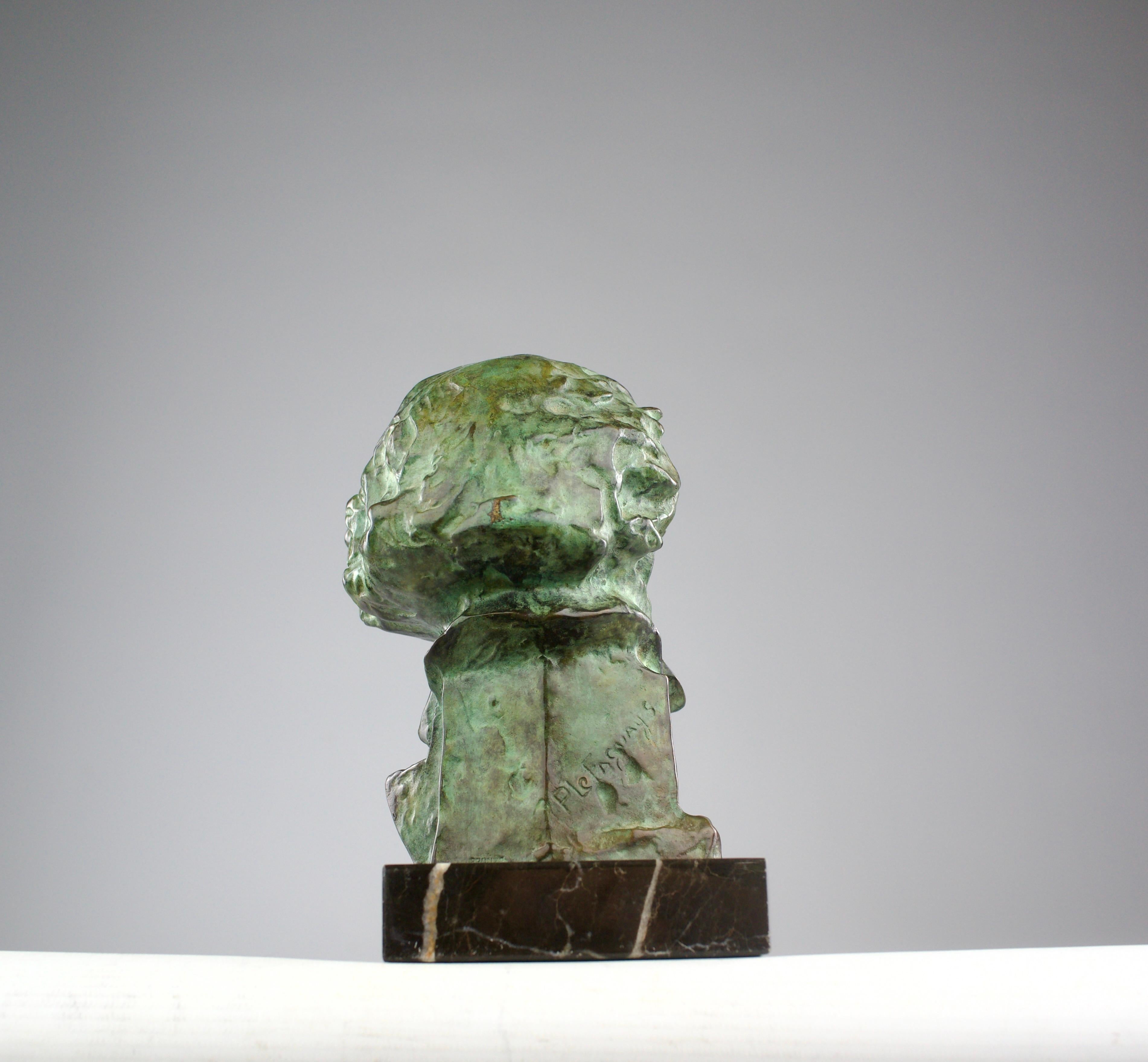 Pierre le Faguays x Max Le Verrier, Beethoven Bronze Bust, Art Deco 1920s In Good Condition In PARIS, FR