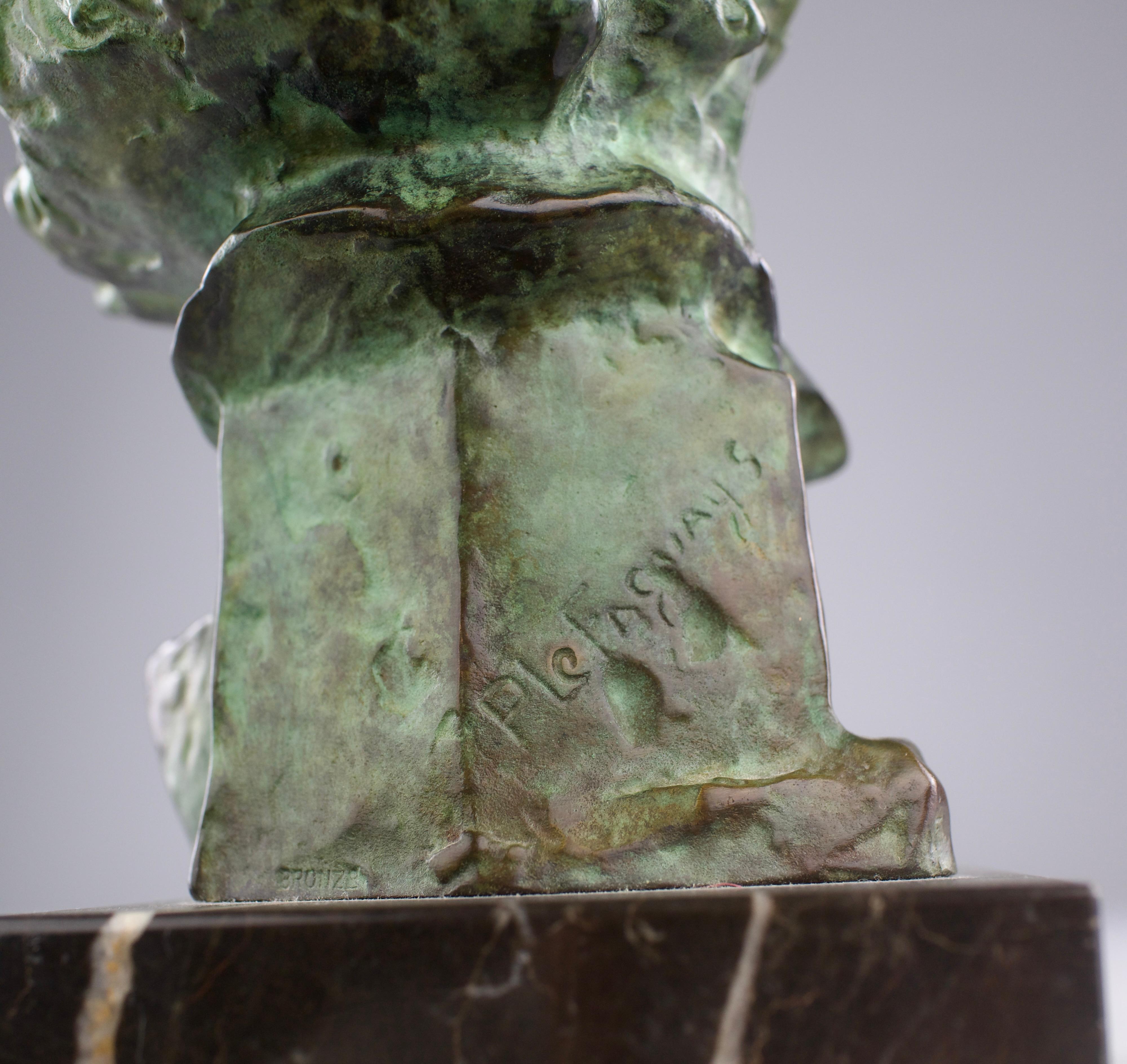 Early 20th Century Pierre le Faguays x Max Le Verrier, Beethoven Bronze Bust, Art Deco 1920s