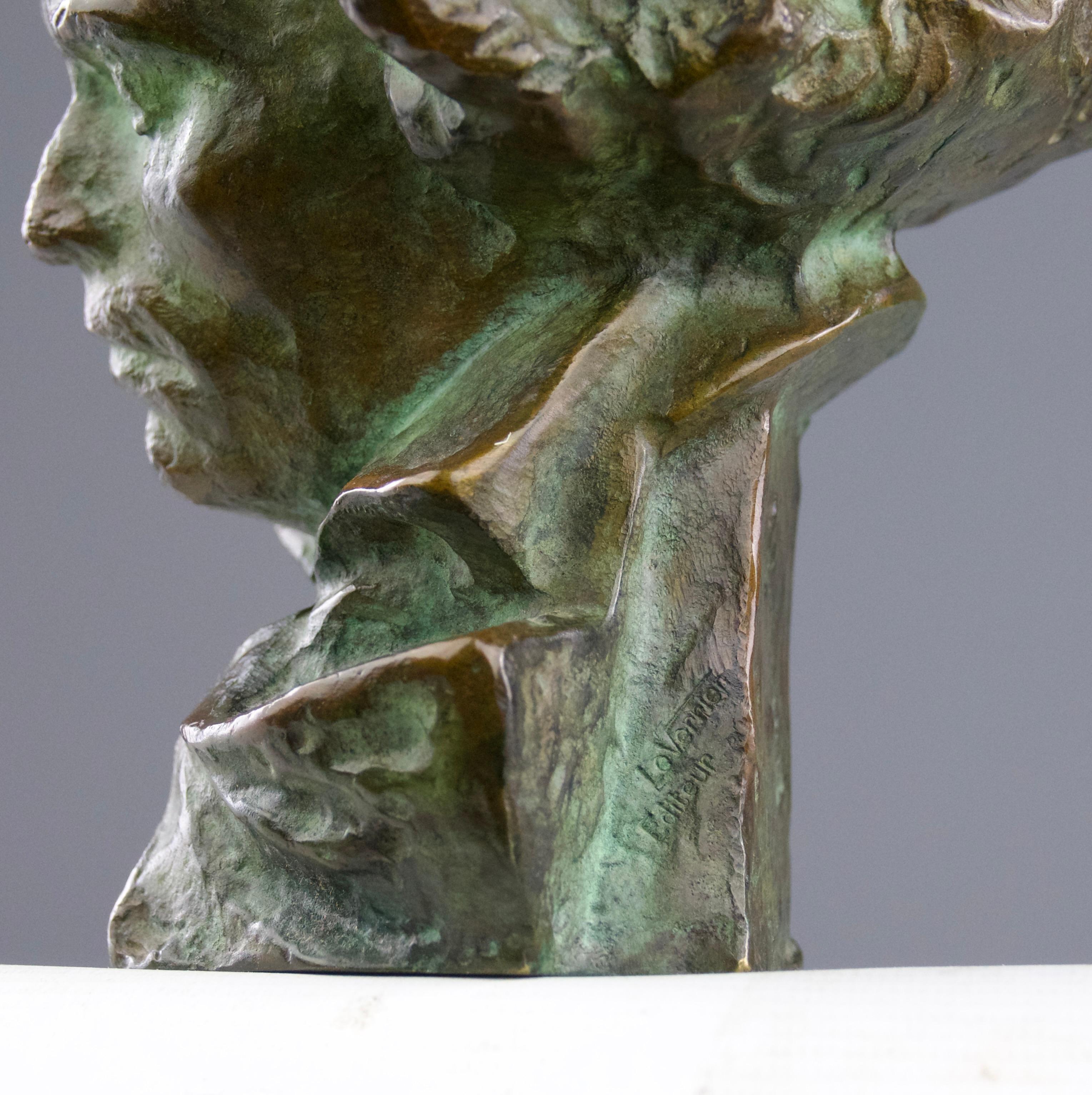 Pierre le Faguays x Max Le Verrier, Beethoven Bronze Bust, Art Deco 1920s For Sale 2
