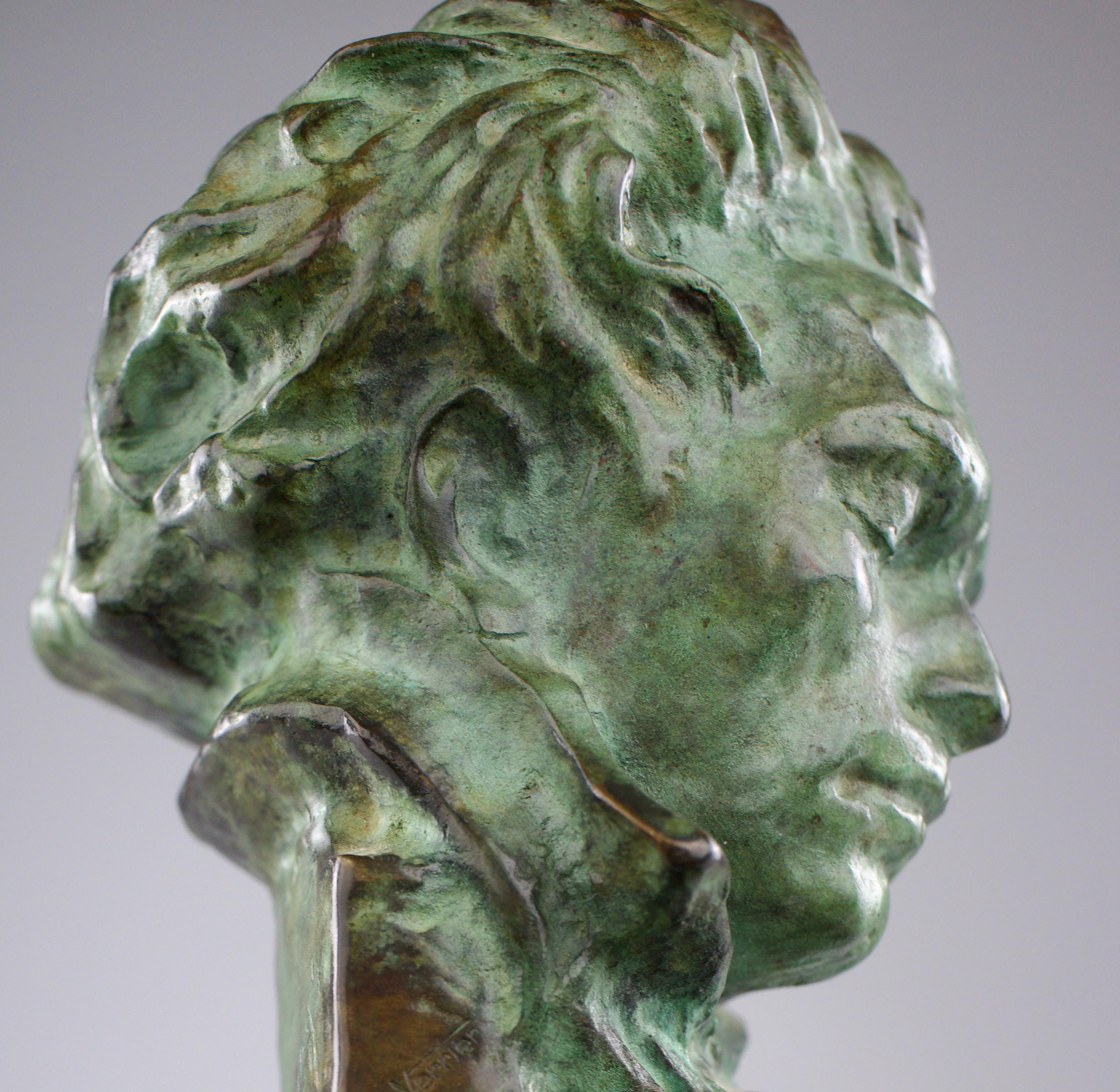 Pierre le Faguays x Max Le Verrier, Beethoven Bronze Bust, Art Deco 1920s 3
