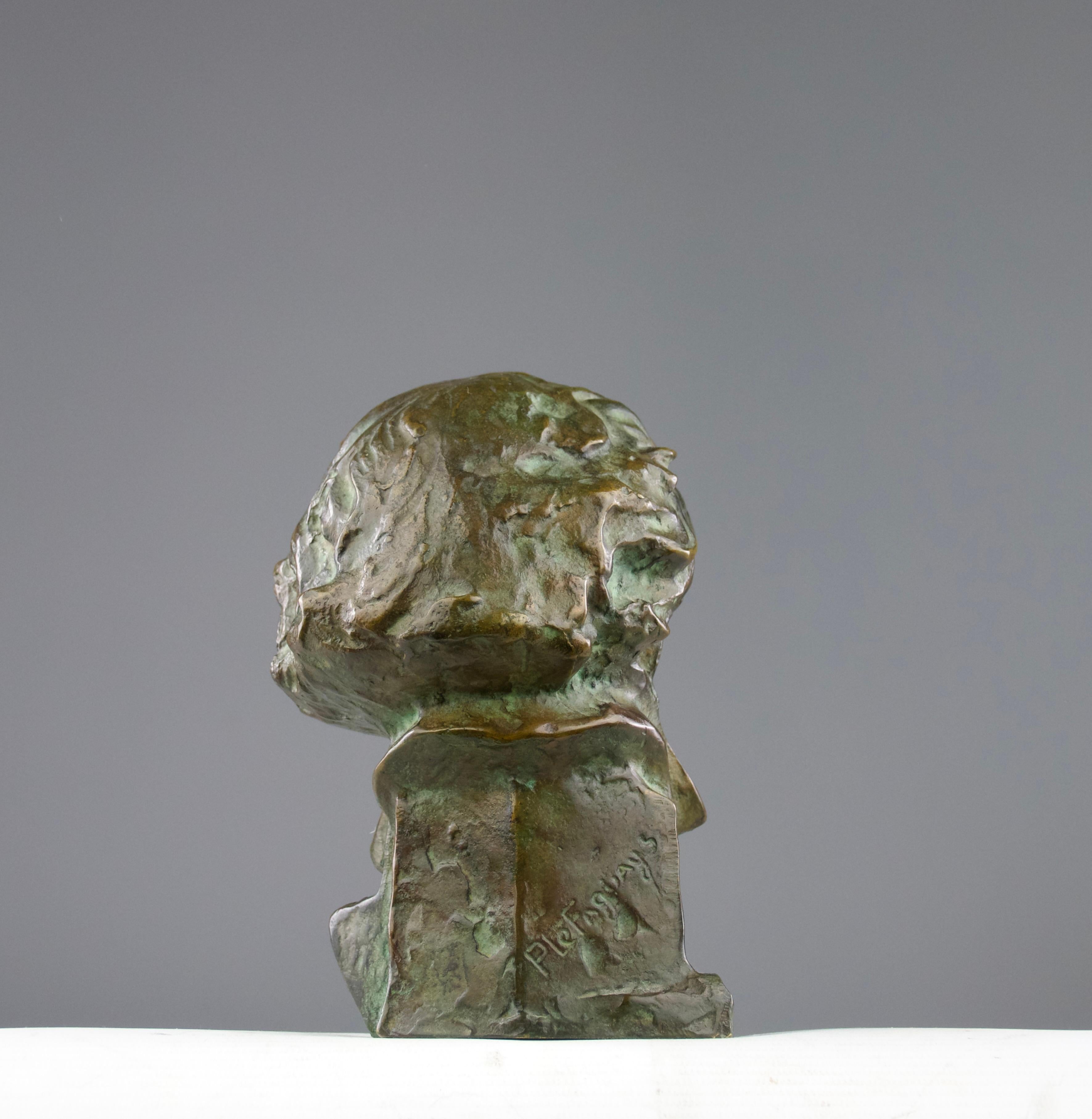 Pierre le Faguays x Max Le Verrier, Beethoven Bronze Bust, Art Deco 1920s For Sale 3