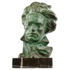 Pierre le Faguays x Max Le Verrier, Beethoven Bronze Bust, Art Deco 1920s