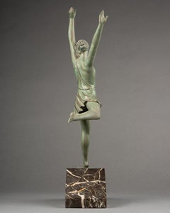 Pierre Lefaguays : "Dancer", patinated metal sculpture - C.1930/40