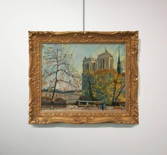 Pierre Lepage 'Notre Dame' 1940-50 Oil on Canvas Post Impressionist French