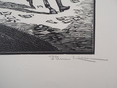 Jockey Before the Horse Race - Original wooodcut, Handsigned & numbered /160