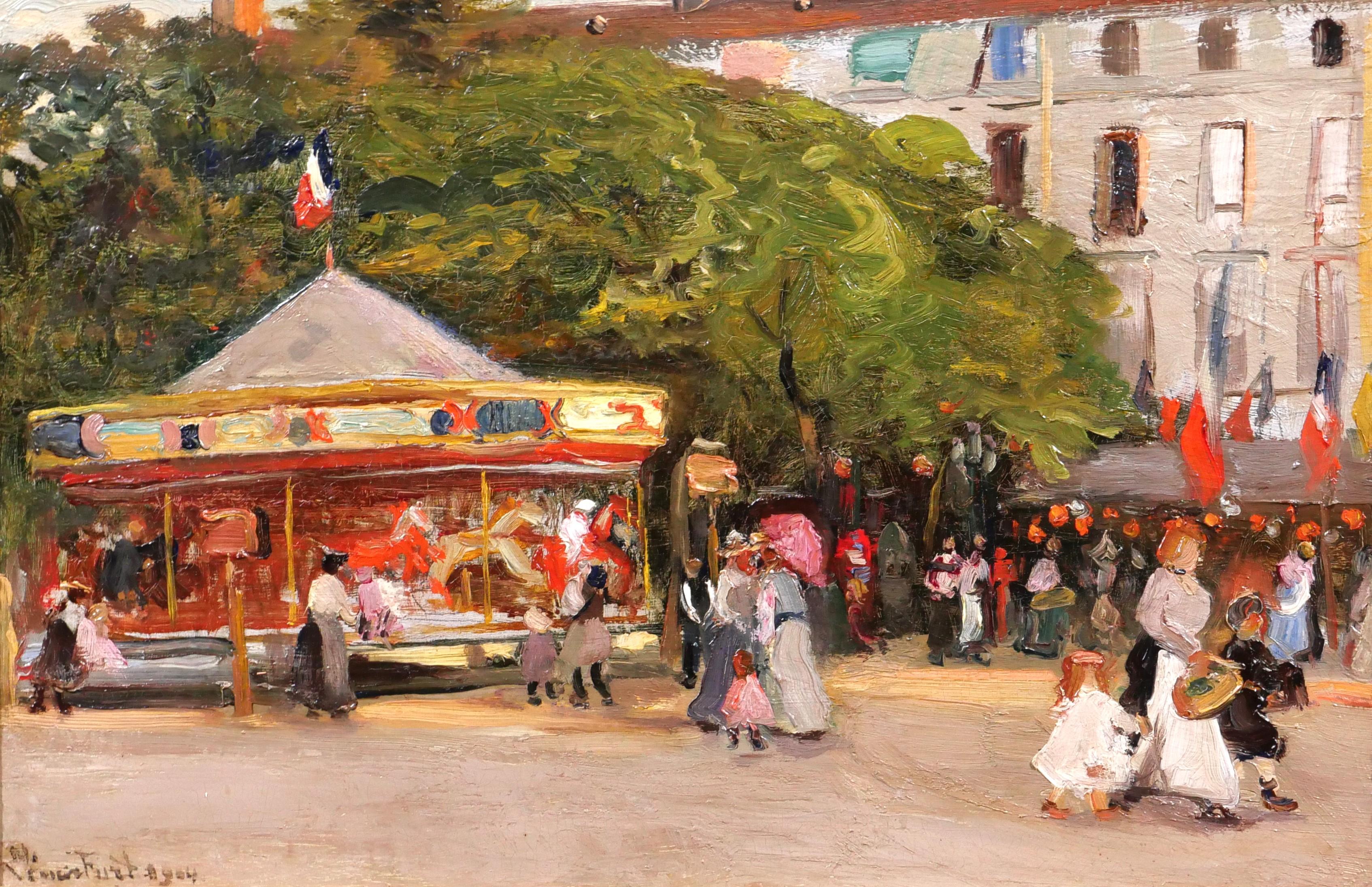 Pierre Léonce Furt Landscape Painting - The carousel