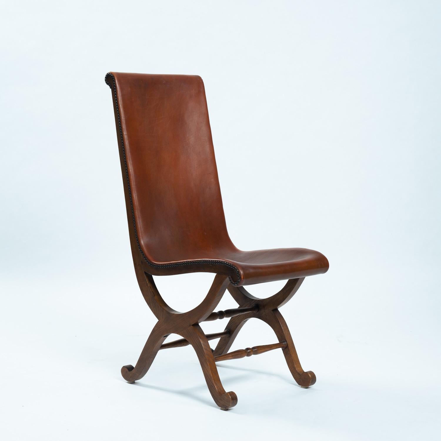 Sillas Slipper Españolas marrones de Pierre Lottier por Almazan, años 50 Renacimiento renacentista en venta