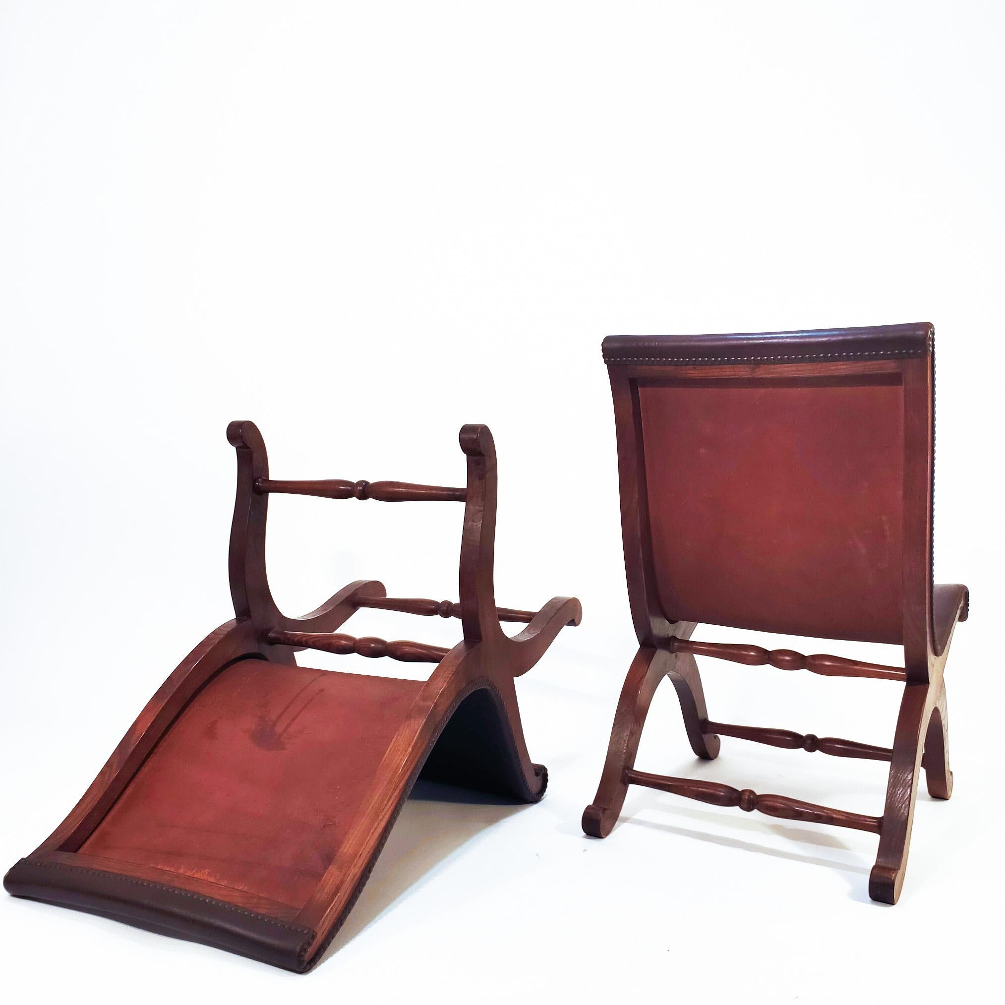 Pierre Lottier for Valmazan. Neoclassical style slipper chairs, Spain, 1940s In Good Condition For Sale In SANT ADRIÀ DE BESÒS, ES