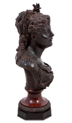 Busto di donna in bronzo di Pierre-Louis Detrier