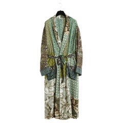 Pierre Louis Mascia OS Maxi-Kimono aus grüner Seide in Grün