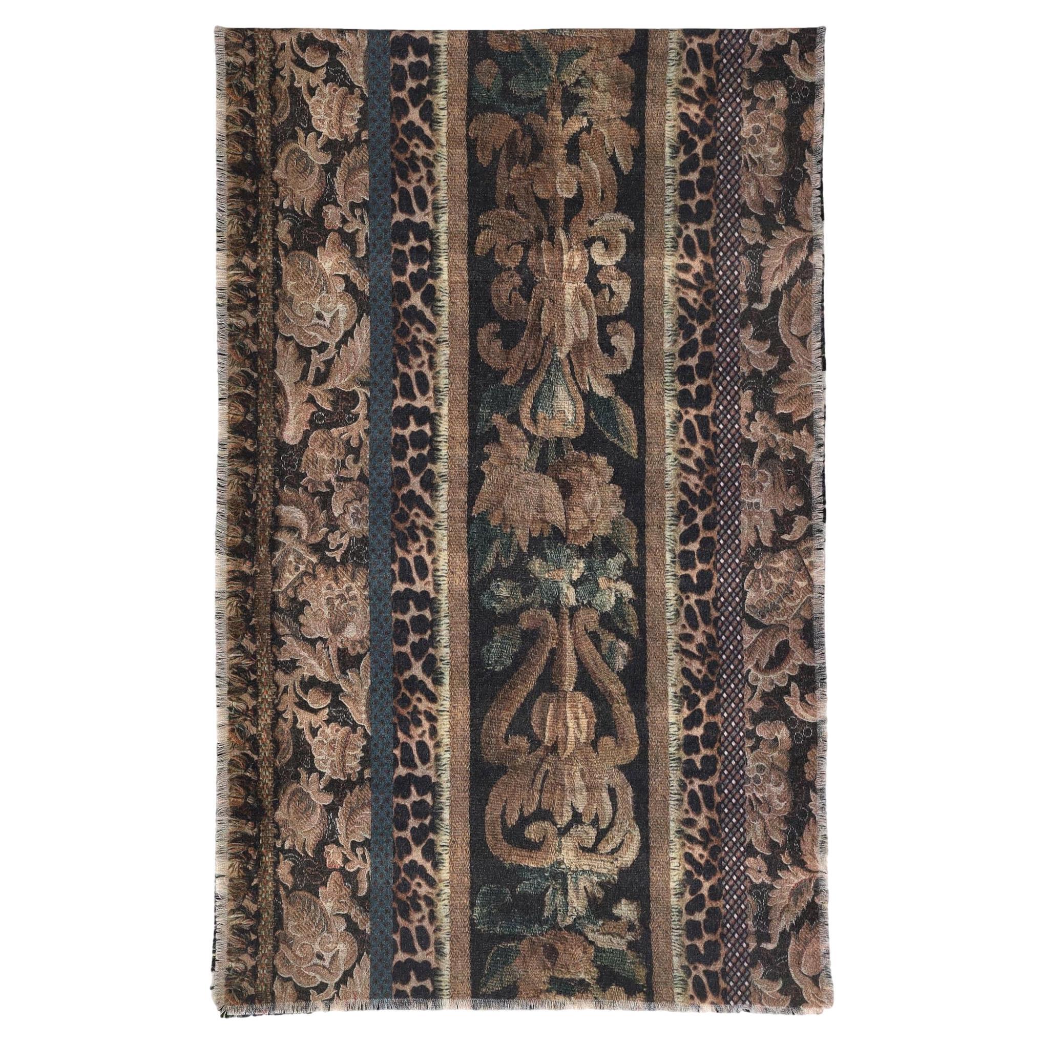 Pierre-Louis Mascia Pancake Double-Sided Printed Wool Scarf For Sale