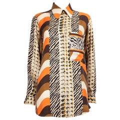 Pierre-Louis Mascia Silk Abstract Pattern Shirt Size L