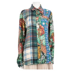 Pierre-Louis Mascia Silk Patchwork Print Shirt Size L