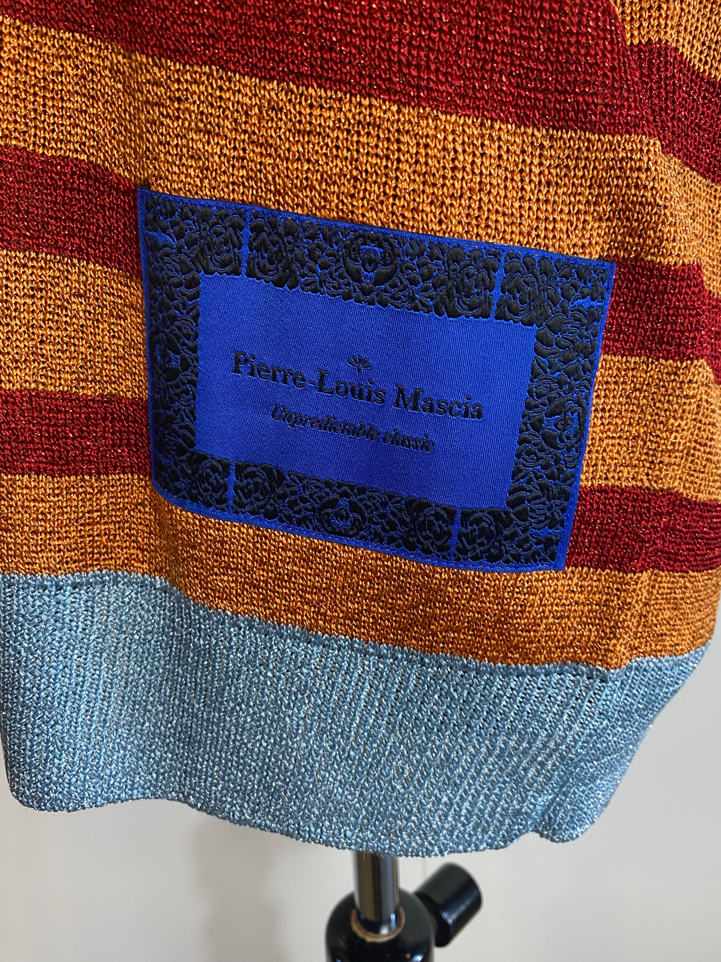 Marron Pierre-Louis Mascia striped sleeveless top. en vente