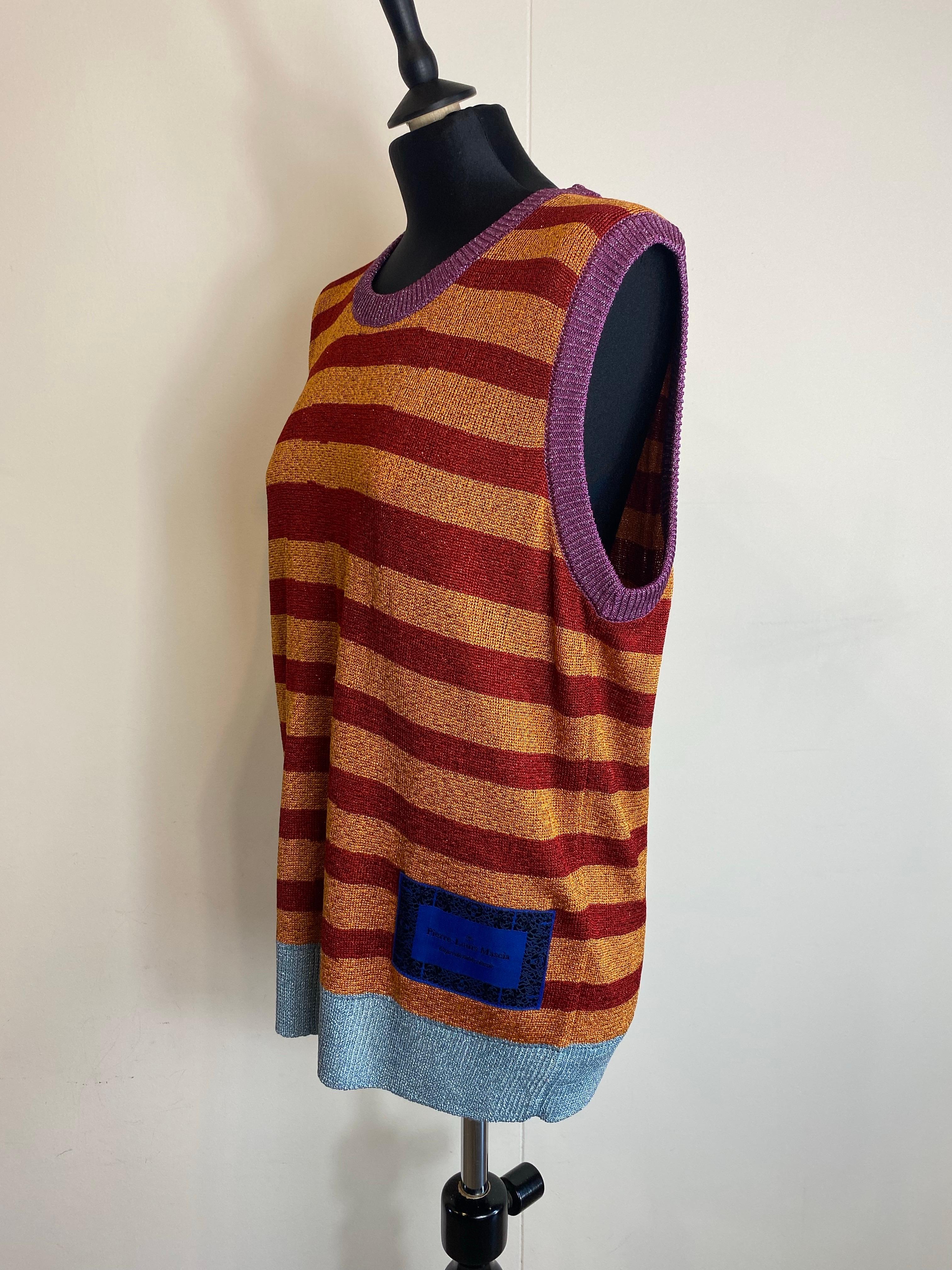 Pierre-Louis Mascia striped sleeveless top. Excellent état - En vente à Carnate, IT