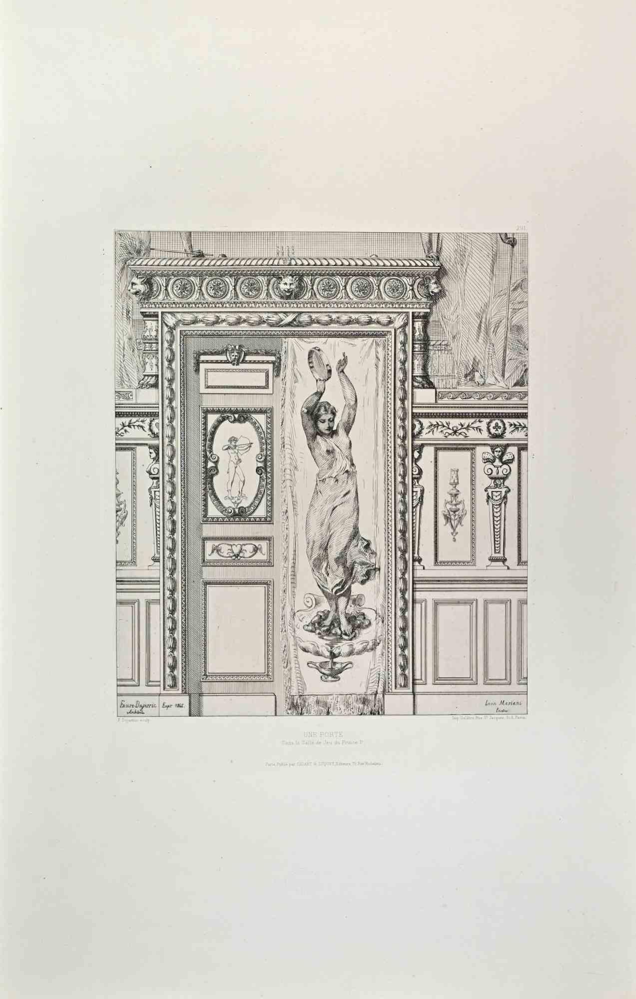 Une Porte is an artwork realized by P.L.F. Dujarric in the 1870s.

Etching.

Very Good conditions.

Realized for the "Société des Aquafortistes. Born on the initiative of the publisher Alfred Cadart, the Société des Aquafortistes had the aim of