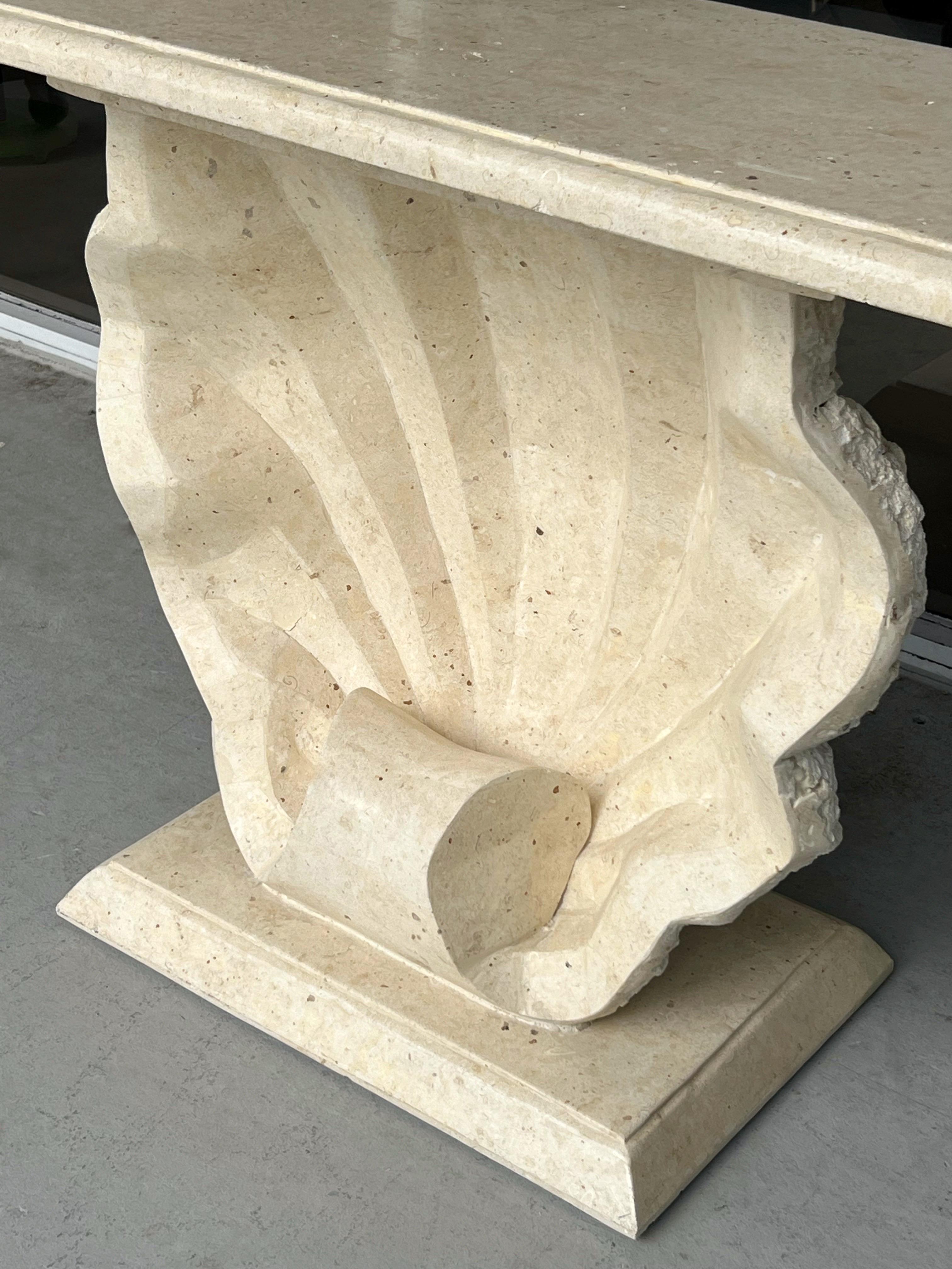 Pierre Magnussen Ponte Shell Console Table Fossil Stone 4