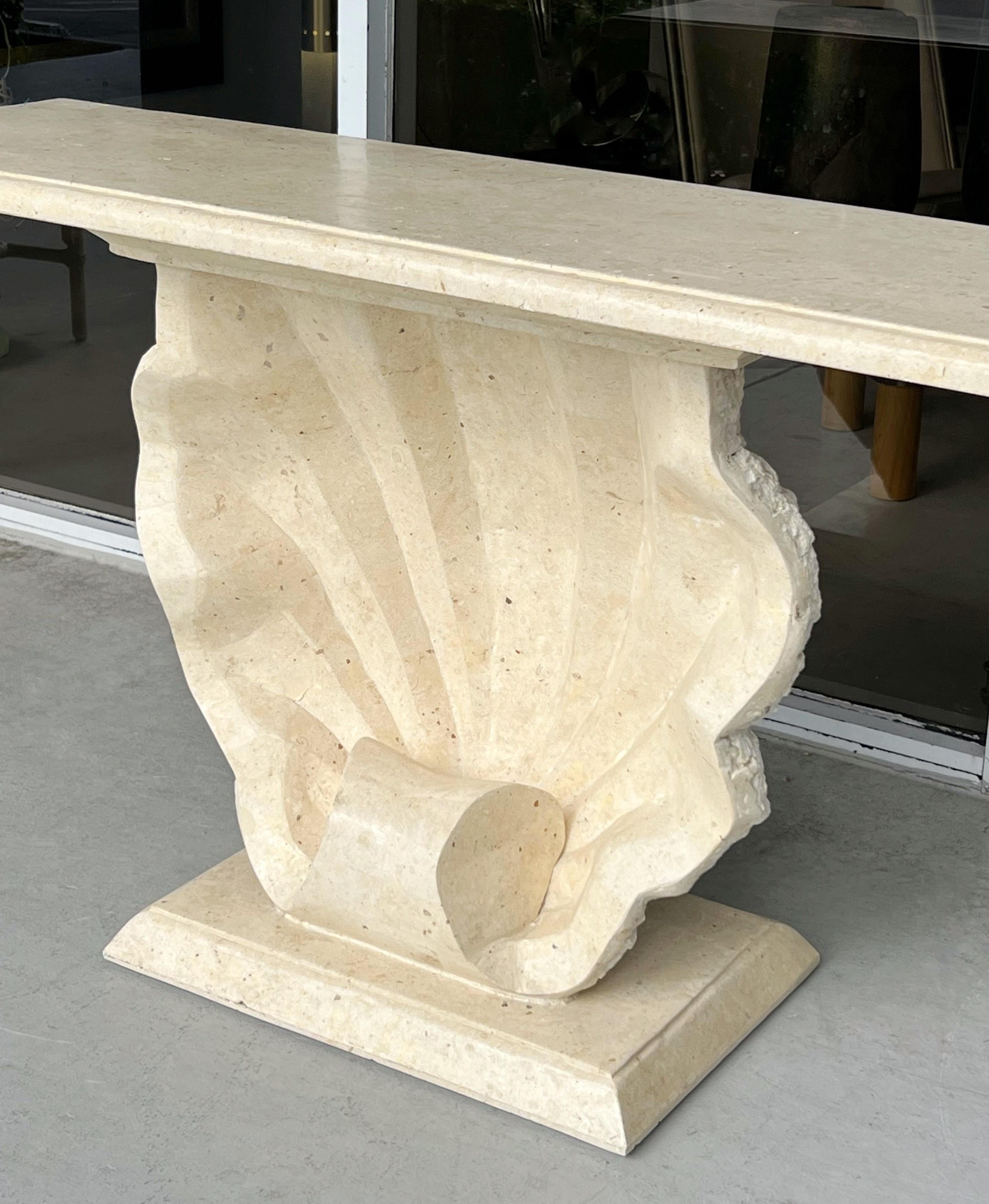 Pierre Magnussen Ponte Shell Console Table Fossil Stone 3
