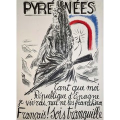 1936 original poster by Pierre Mail, created during the Spanish Civil War
