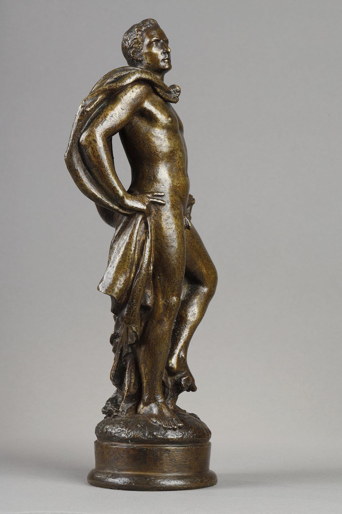 Apollo
di Pierre Marie POISSON (1876-1953)
 
Scultura con patina d'oro scuro antico
firmato sulla base 
