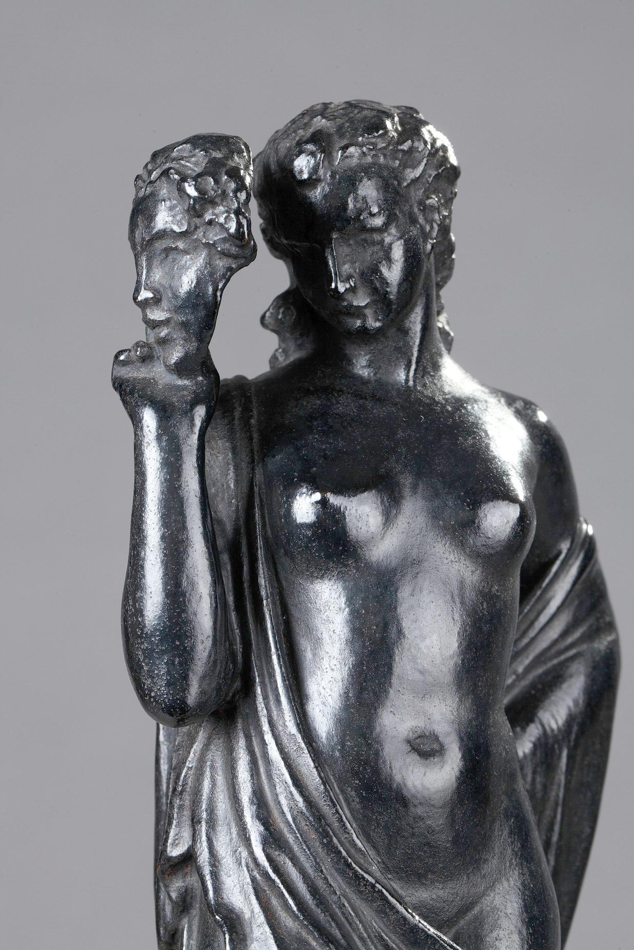 Pierre-Marie POISSON (1876-1953)
The Comedy
 
Bronze sculpture with black patina
signed on the base 