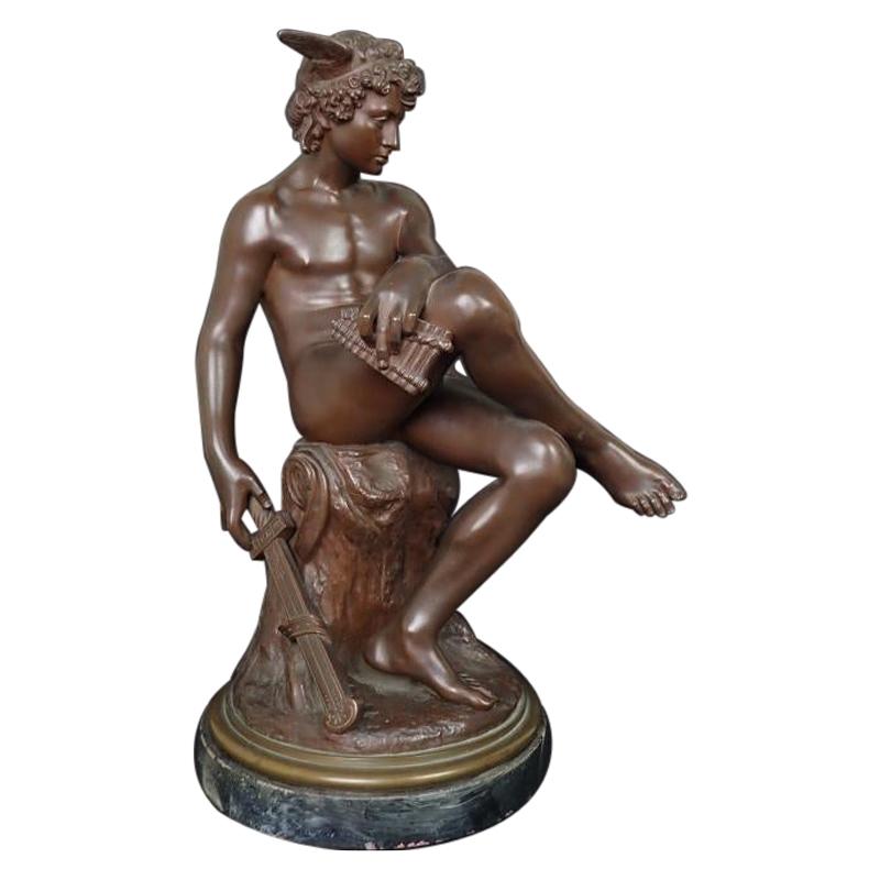 Bronze Seated Mercury by Pierre Marius Montagne 