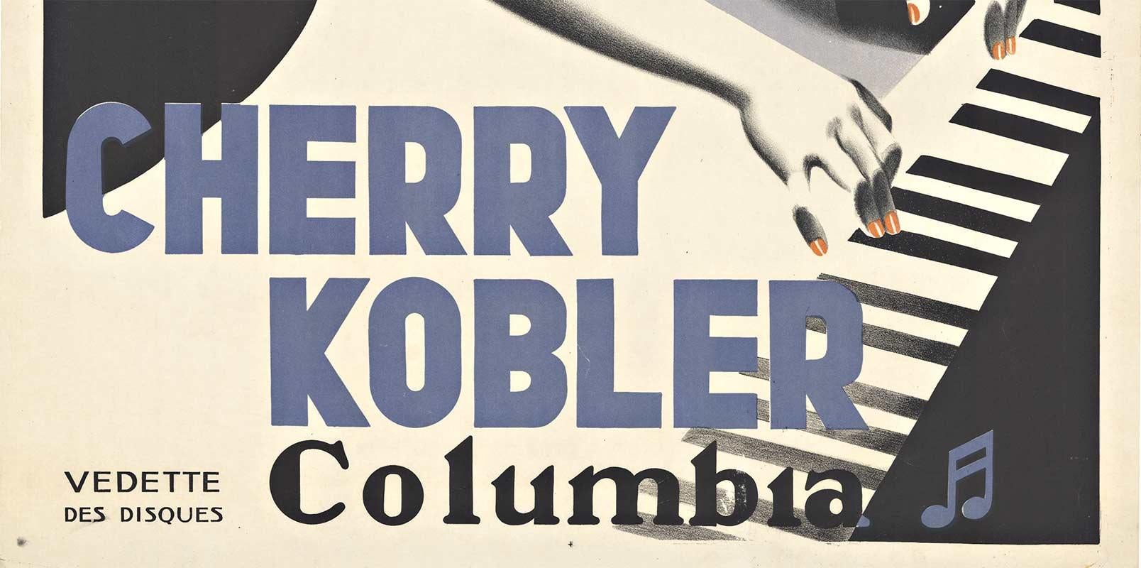 Cherry Kobler - Columbia, affiche vintage française originale, lithographie complète - Conceptuel Print par Pierre Marrast