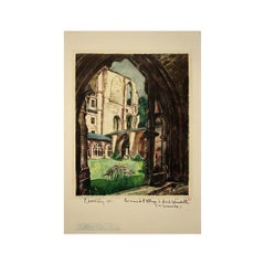 1933 poster by Pierre Matossy - abbaye de Saint-Wandrille en Normandie