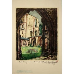 1933 poster by Pierre Matossy - abbaye de Saint-Wandrille en Normandie