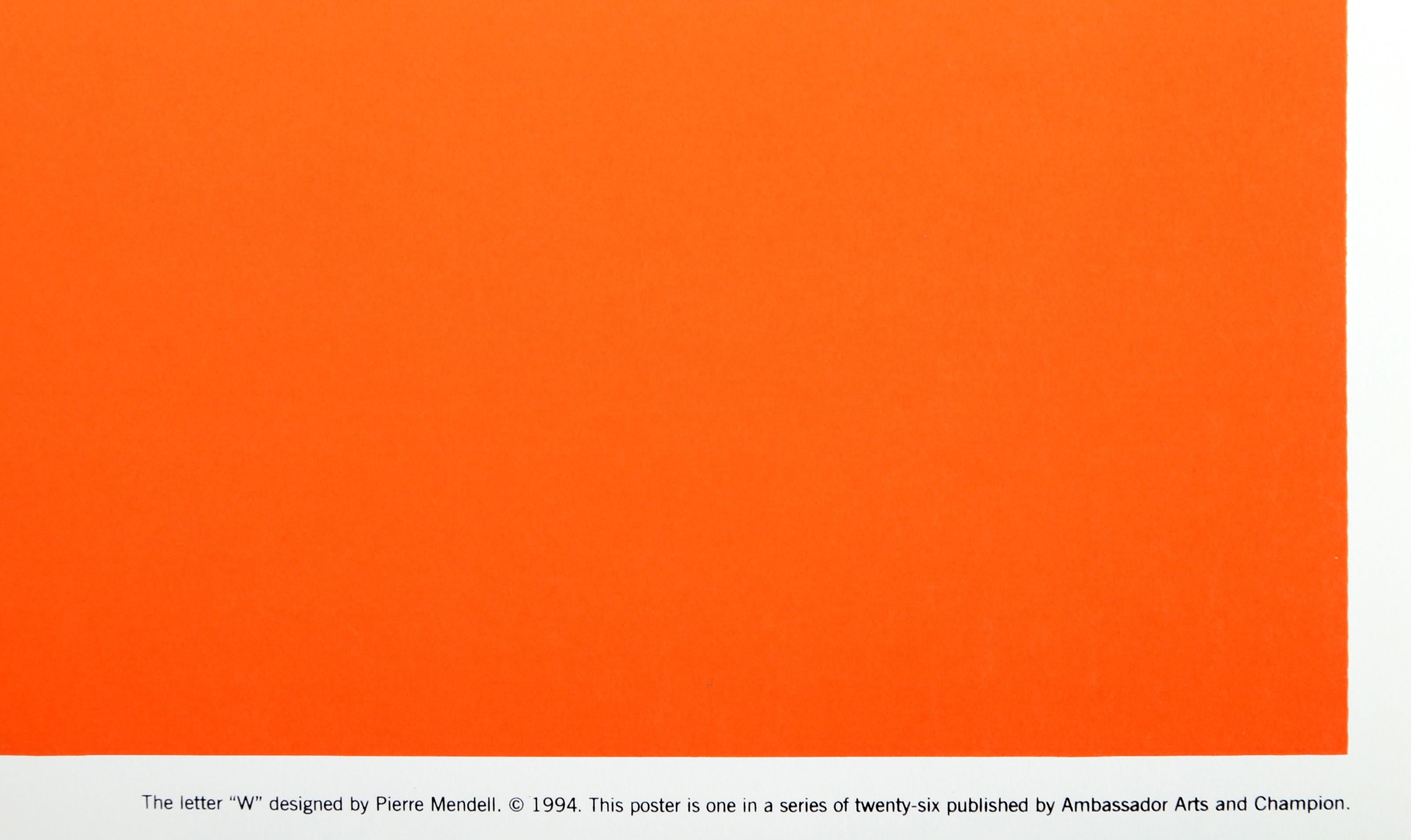 The Letter W, Pop Art Screenprint by Pierre Mendell For Sale 2