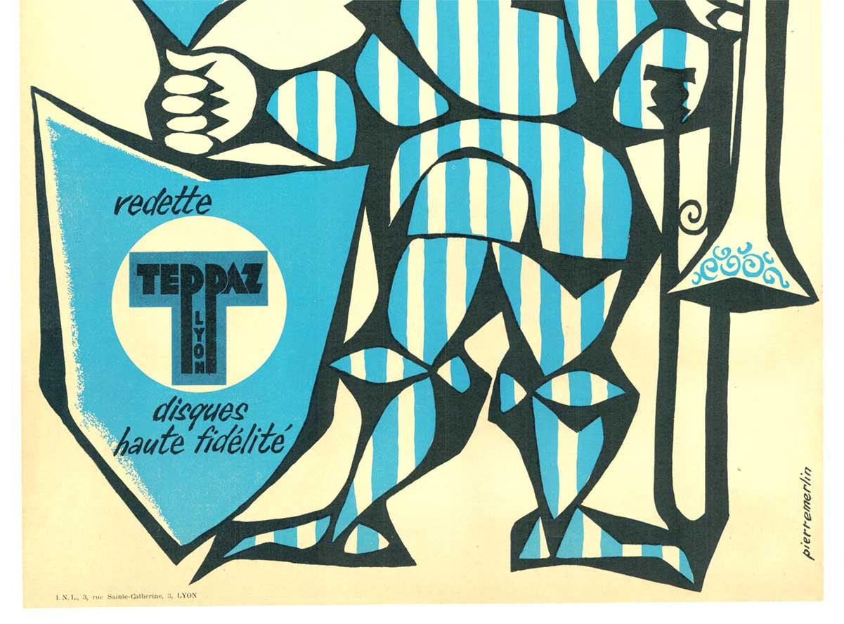 Cartel de época original de Pierre Dieuzey y sus seis Capitanes del Jazz de Nueva Orleans - Print Art Decó de Pierre Merlin