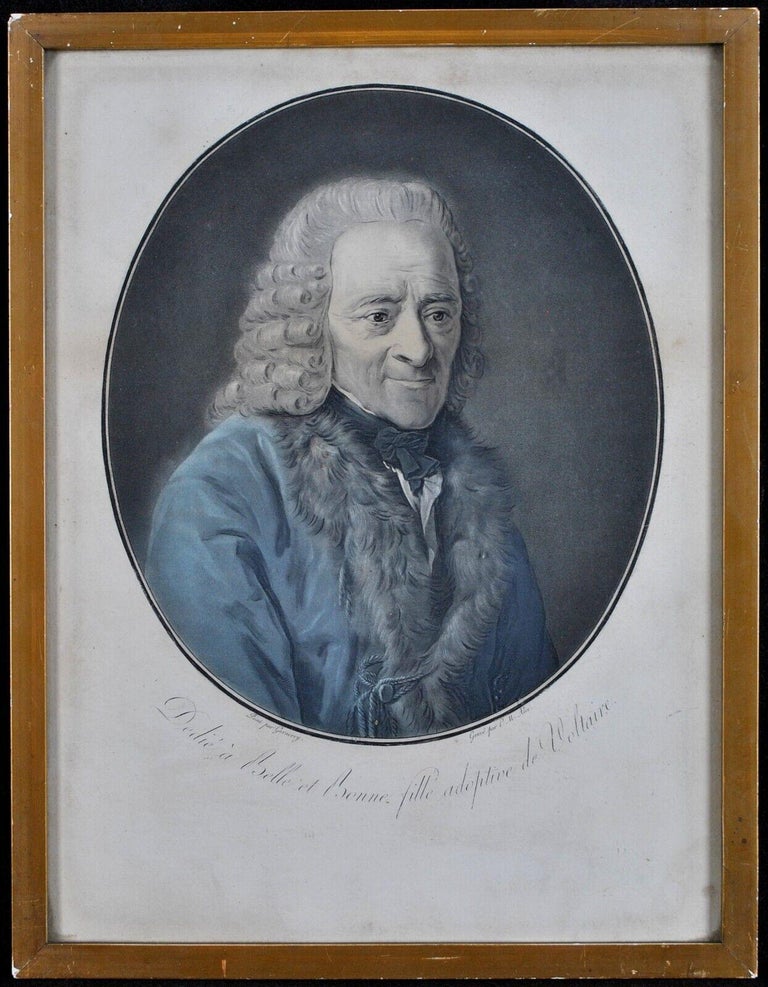 PierreMichel Alix „Porträt von Voltaire feines antikes