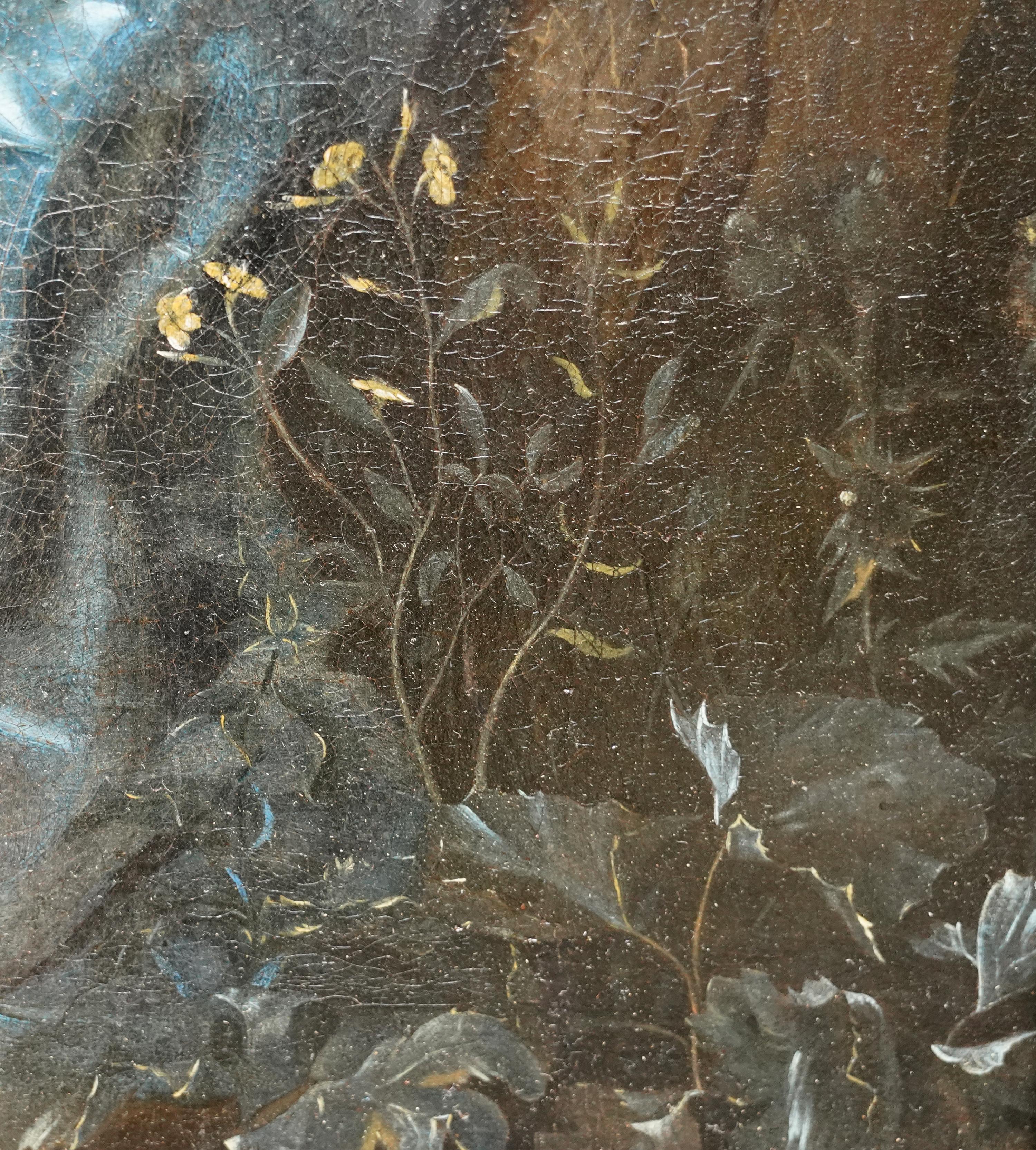 Portrait d'une jeune femme en Diane dans un paysage - Peinture à l'huile French Old Master en vente 6