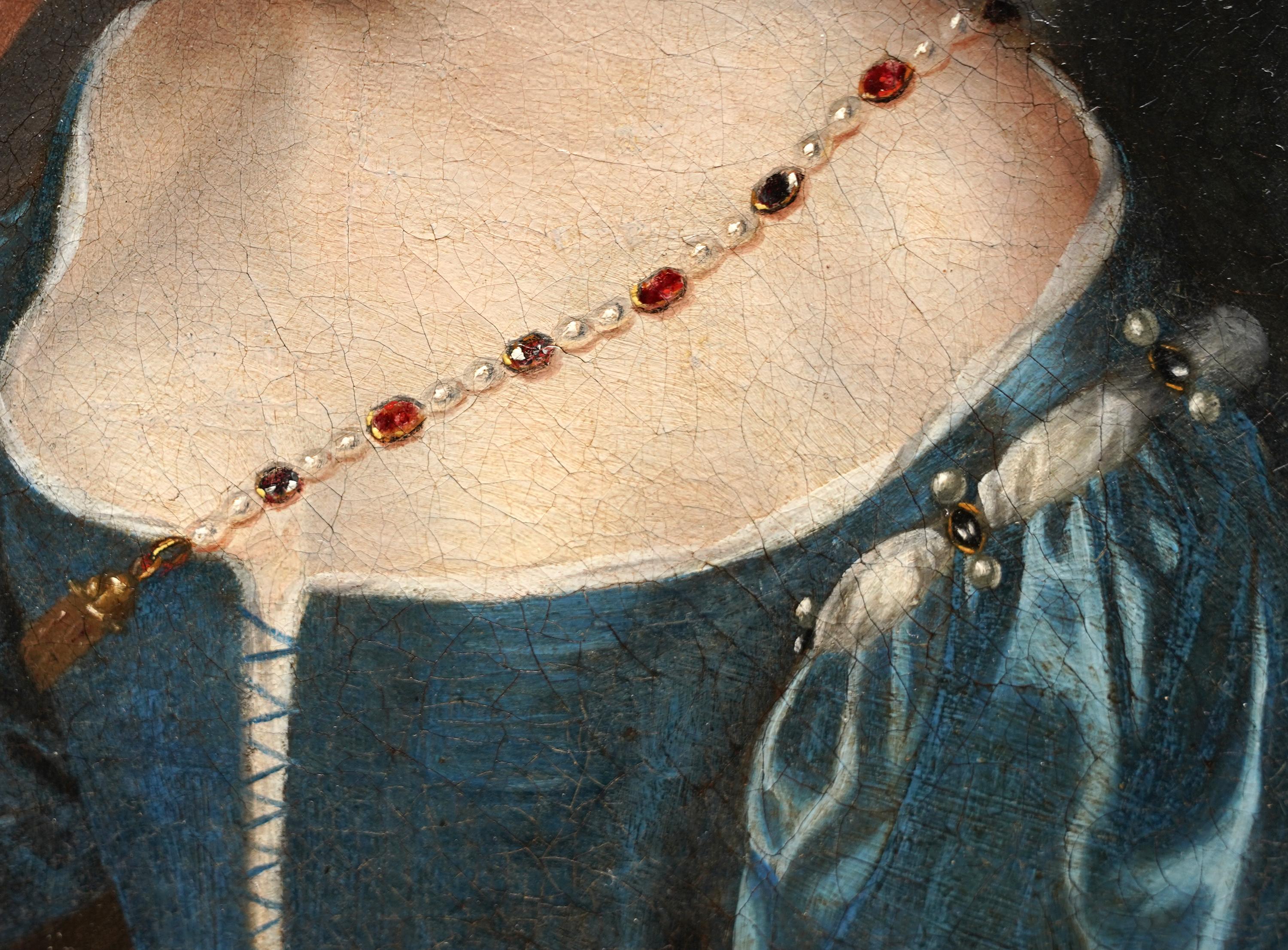 Portrait d'une jeune femme en Diane dans un paysage - Peinture à l'huile French Old Master en vente 10