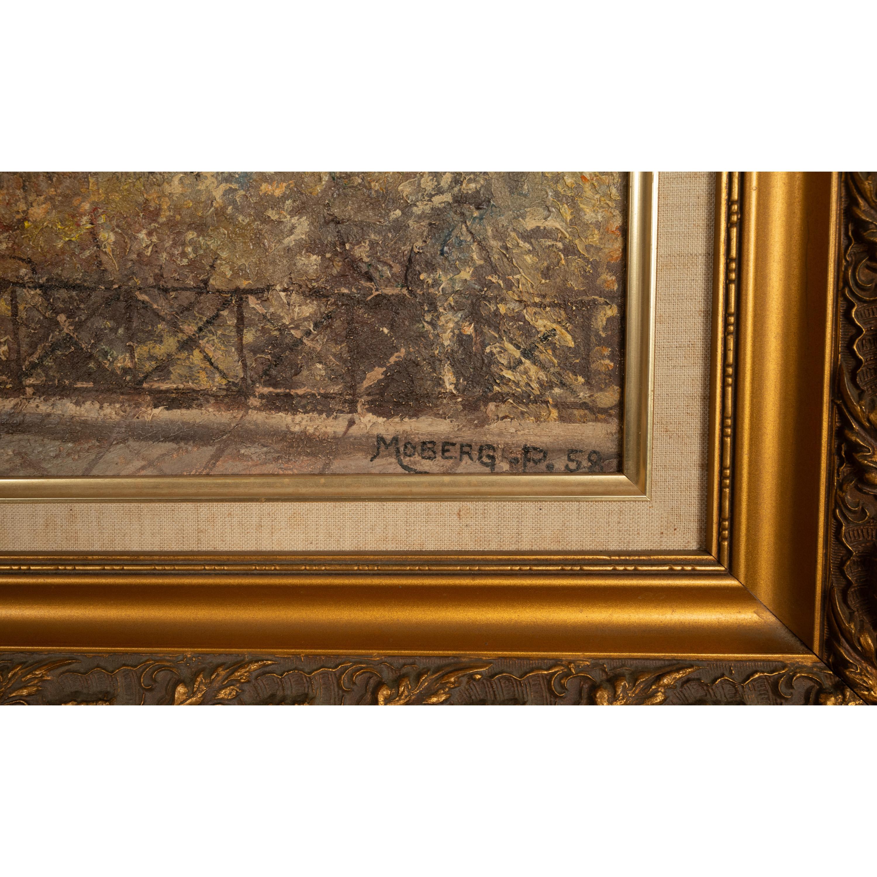 French Modernist Impressionist Oil Painting Paris Cityscape Landscape Scene For Sale 10
