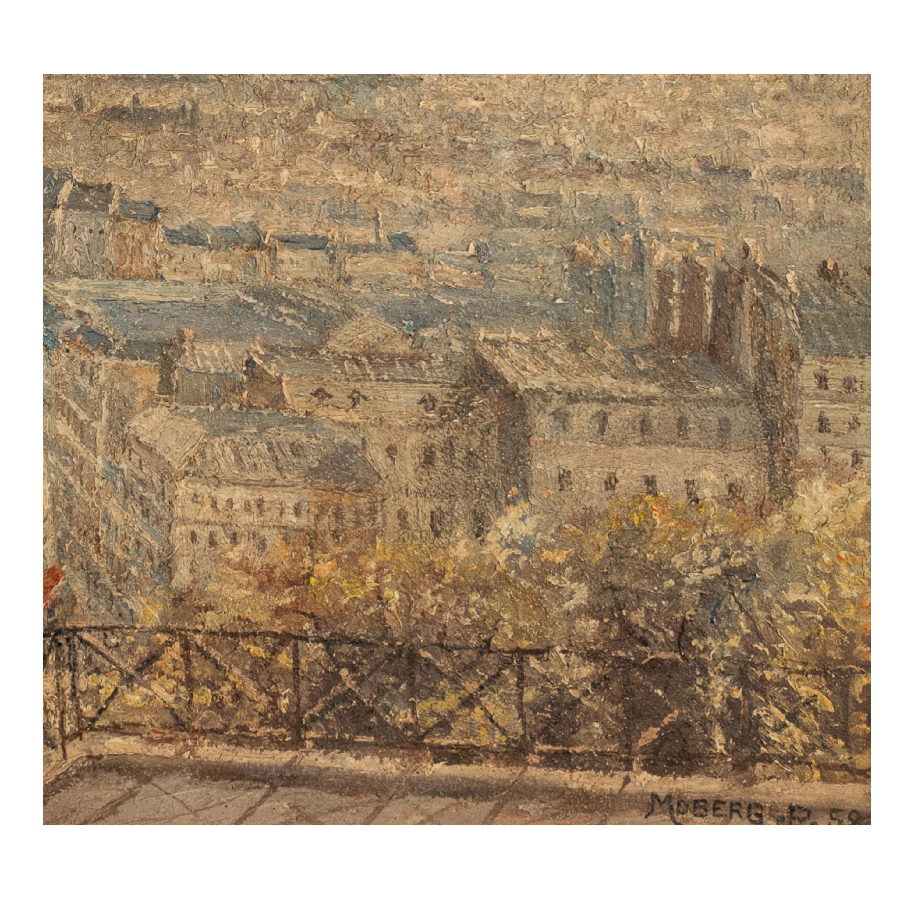 French Modernist Impressionist Oil Painting Paris Cityscape Landscape Scene For Sale 3