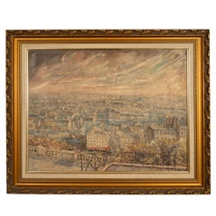 French Modernist Impressionist Oil Painting Paris Cityscape Landscape Scene