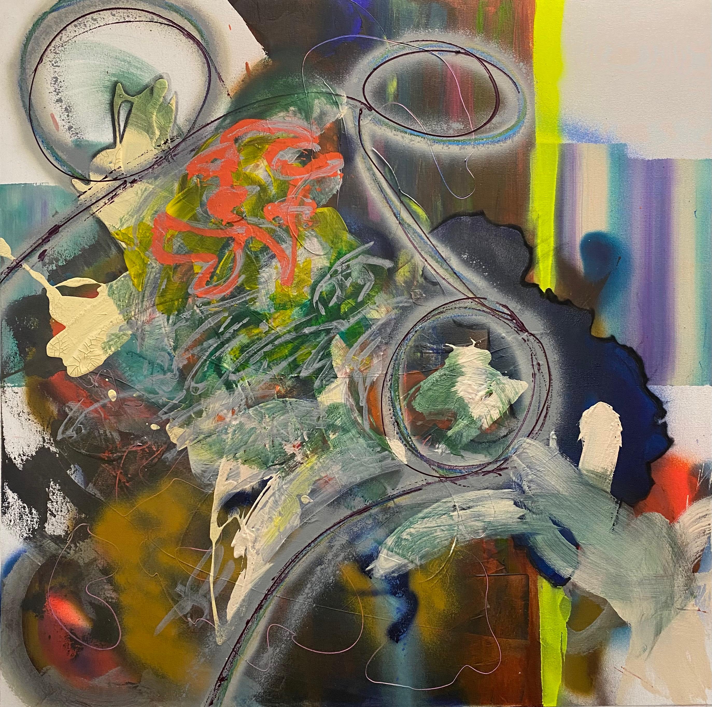 "100x100≠1" abstract acrylic on canvas 100x100cm 2019