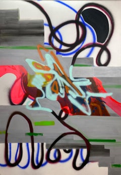 "Between two worlds" abstract painting acrylic on canvas 200x140cm 2021