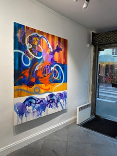 "The map and the territory" abstract painting acrylic on canvas 162x130cm 2021