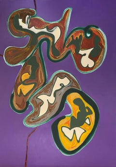 "Djinn quintuplicato" acrilico astratto su tela 207x148cm 2023