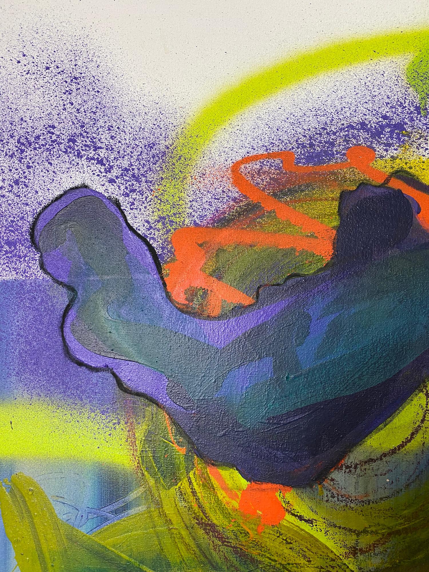 Abstraktes Acryl auf Leinwand 89x116cm „pass through“ 2021 im Angebot 2