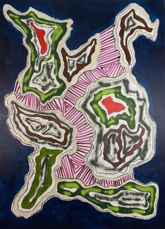 « Territoire n°3 » abstrait acrylique, spray, fusain sur toile de lin 116 x 160 cm 2024