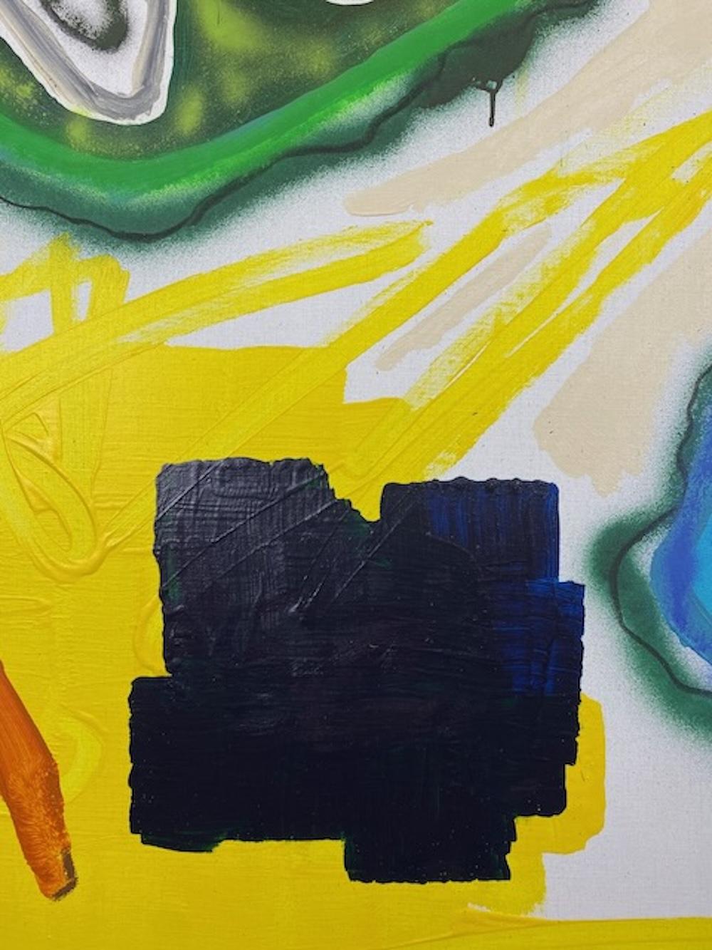 „Territory#2“ Abstraktes Acryl auf Leinen-Leinwand 150x150cm 2023 (Grau), Abstract Painting, von Pierre Morquin