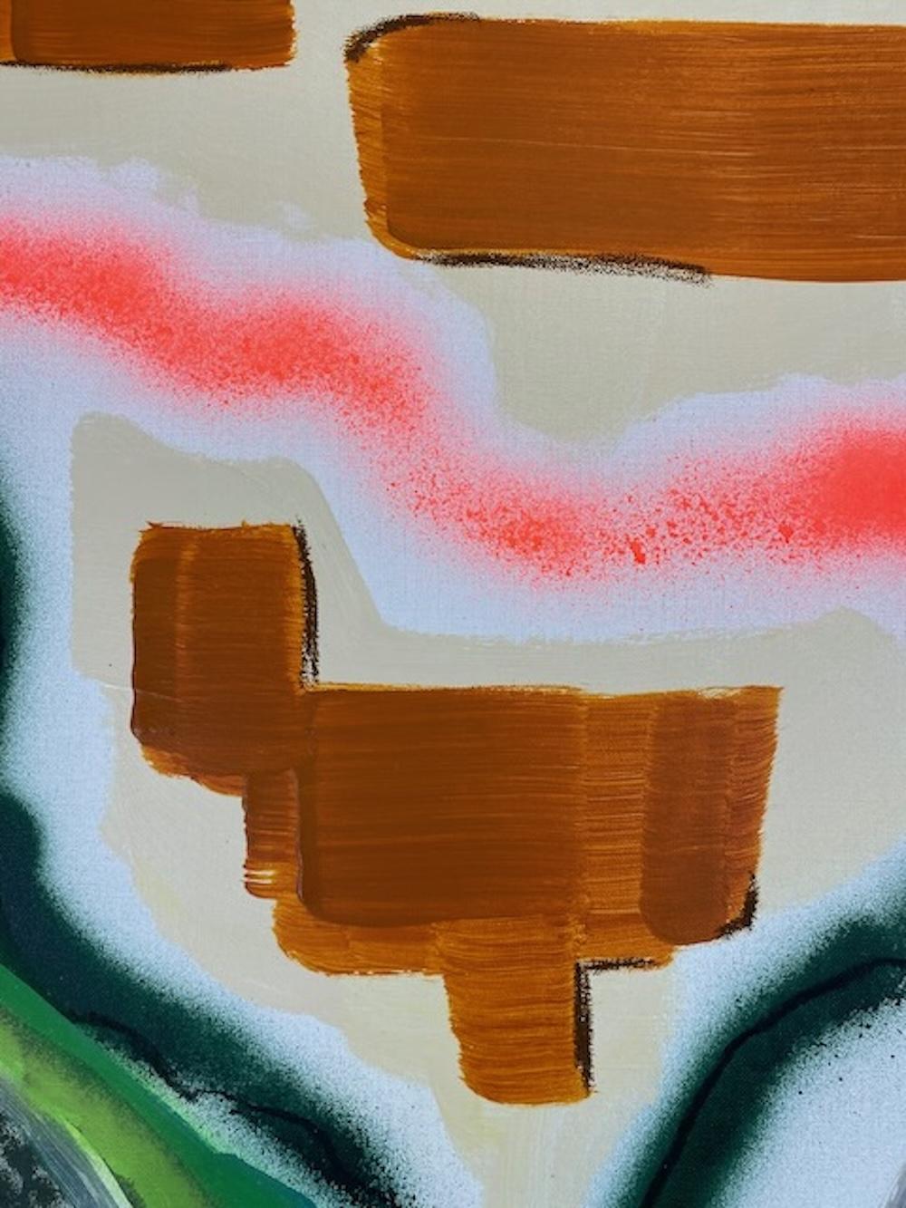 „Territory#2“ Abstraktes Acryl auf Leinen-Leinwand 150x150cm 2023 im Angebot 3