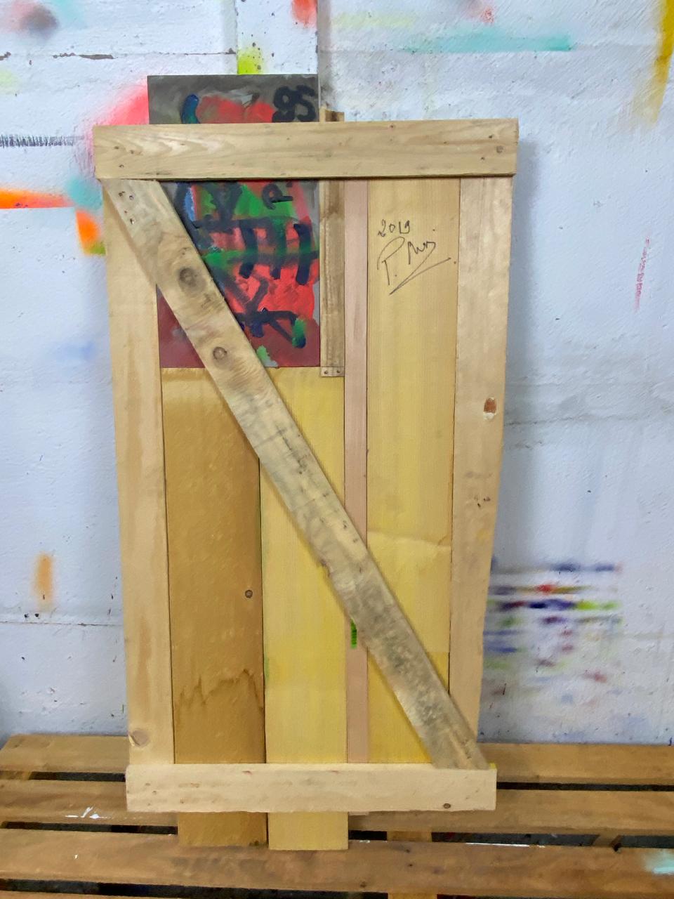 Abstraktes Acryl auf Leinwand 89x116cm „Urbain assembly“ 2021 im Angebot 4