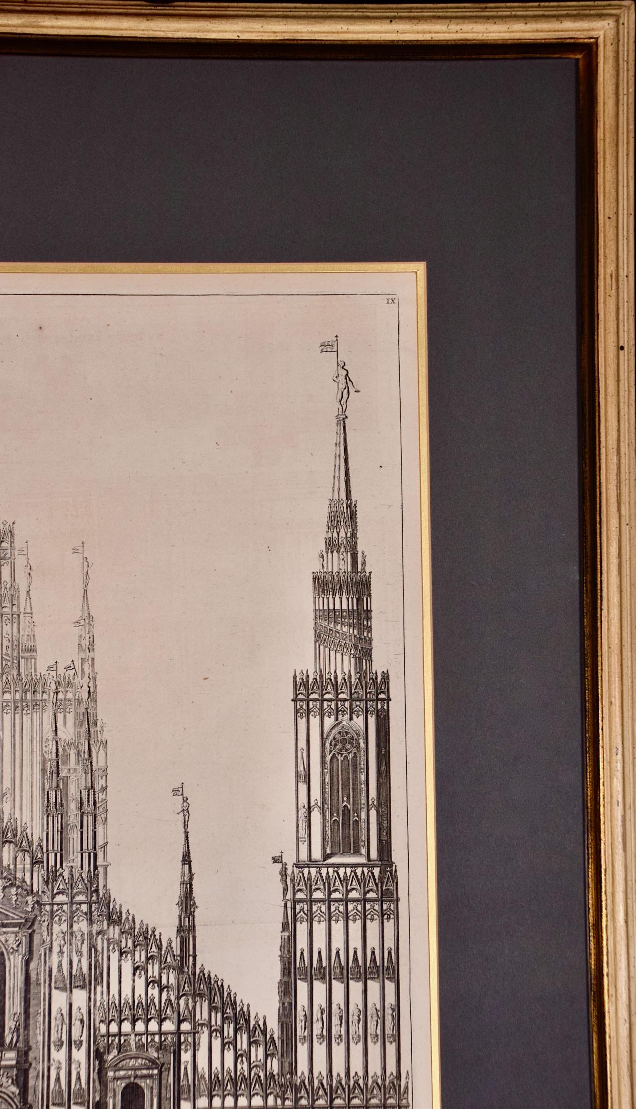Milan Cathedral: A Framed 1704 Architectural Rendering by Mortier after Blaeu 1